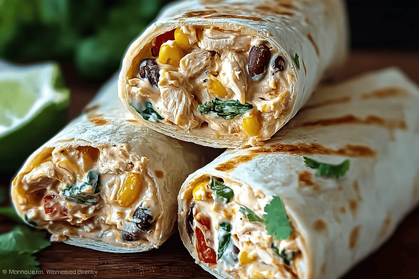 Southwest Cream Cheese Chicken Wraps