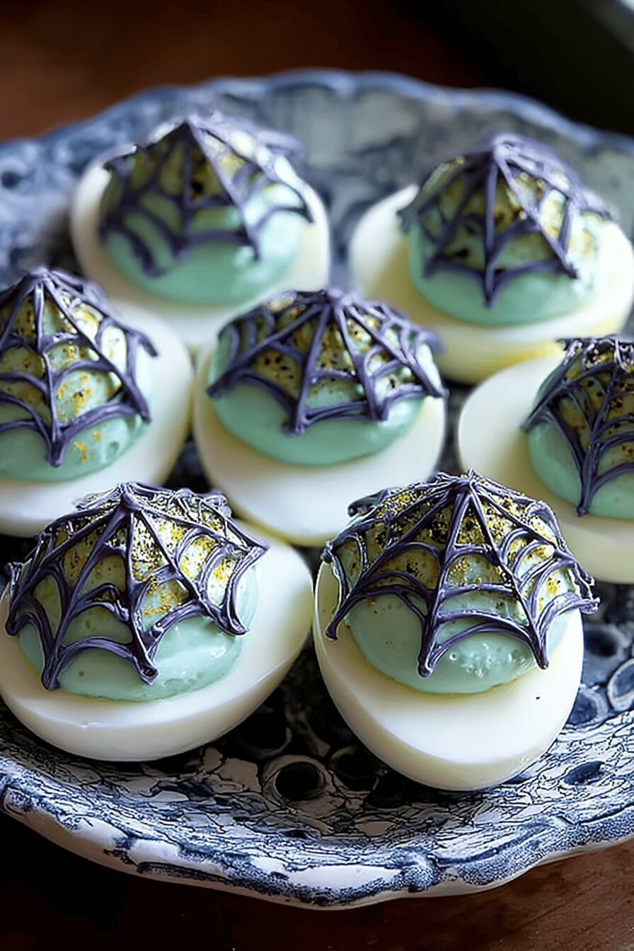 Spiderweb Deviled Eggs