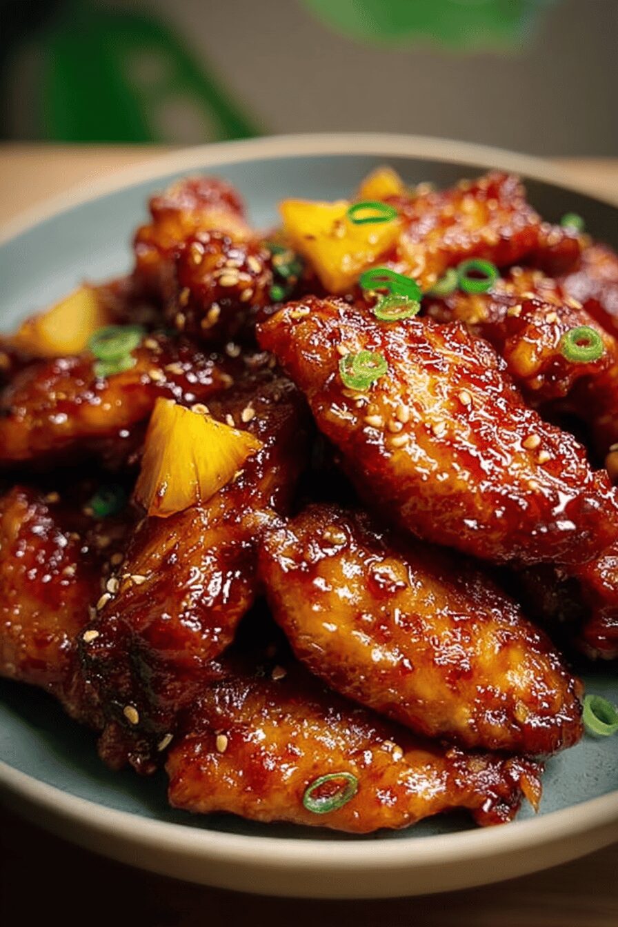 Sticky Pineapple Glazed Wings