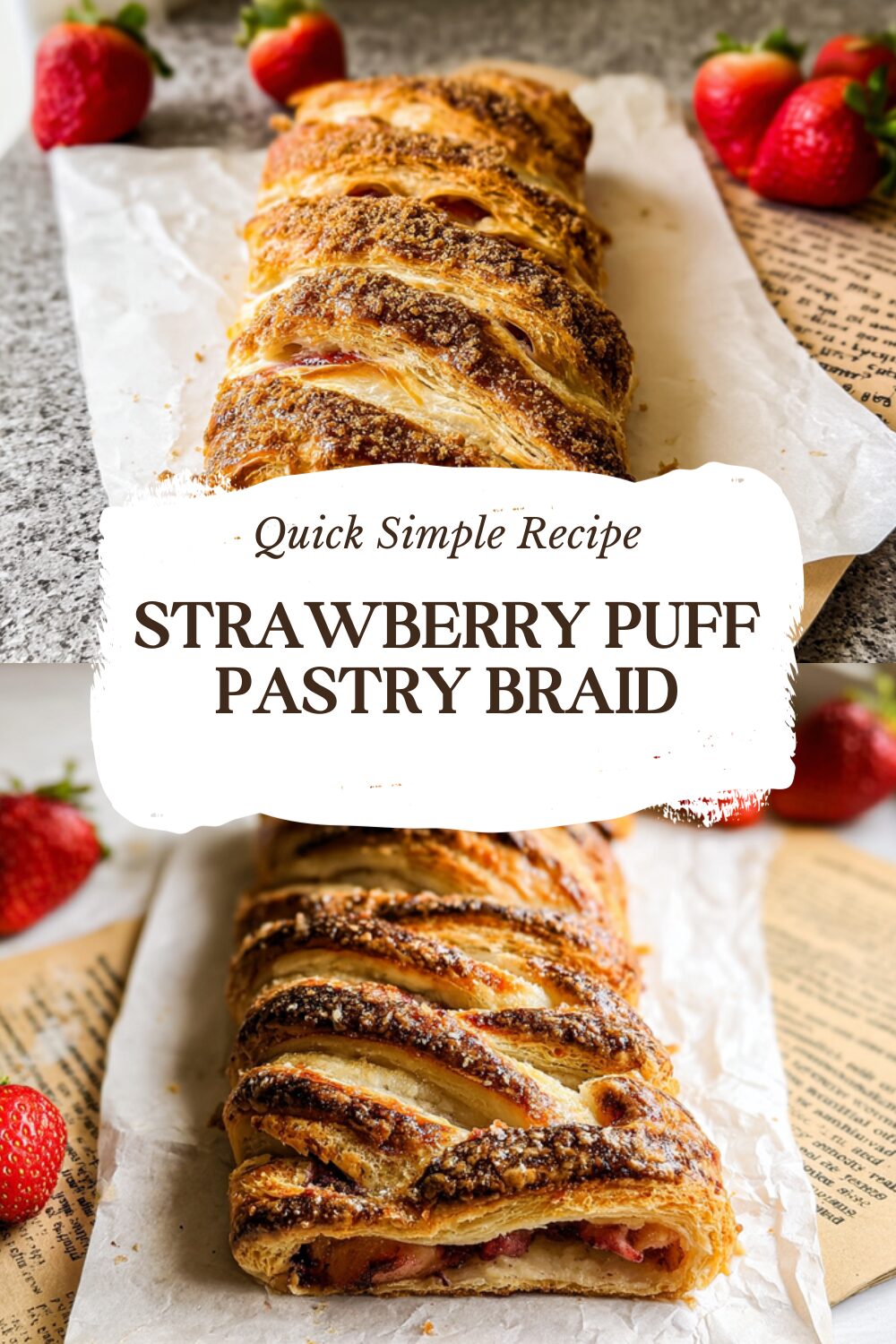 Strawberry Puff Pastry Braid