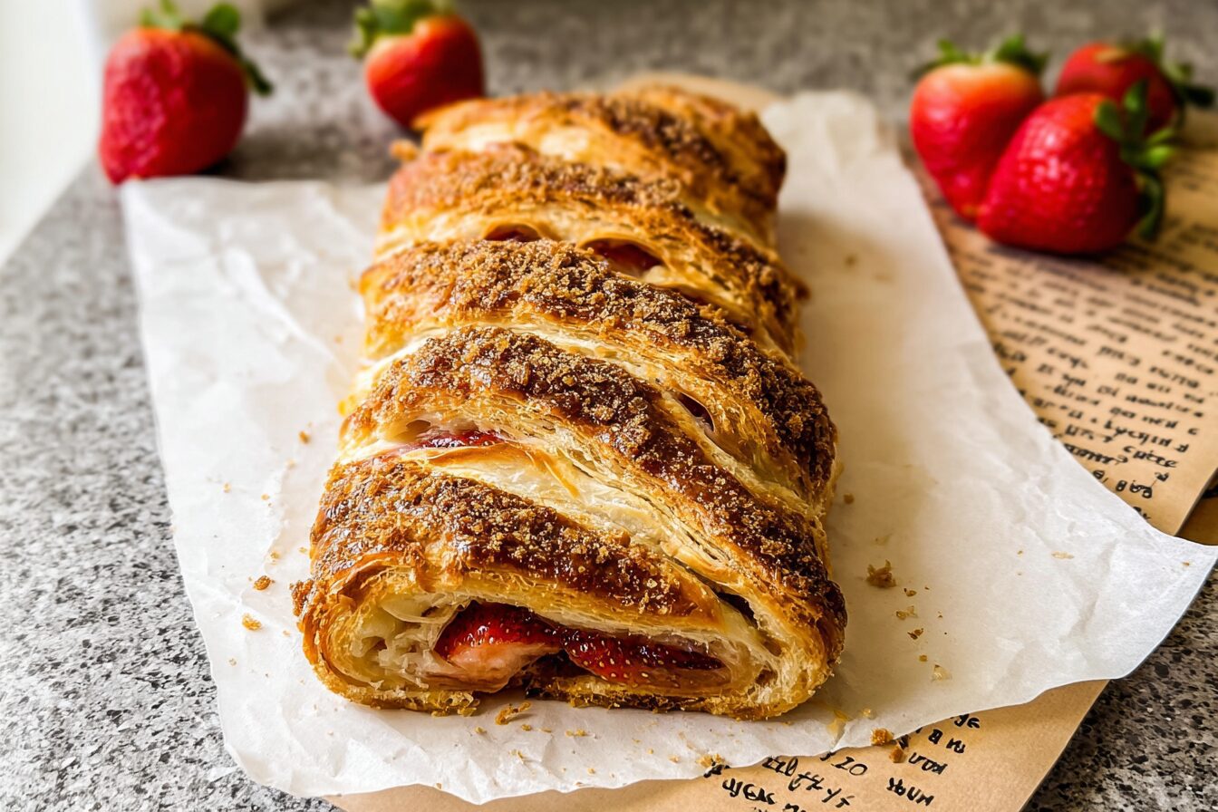 Strawberry Puff Pastry Braid