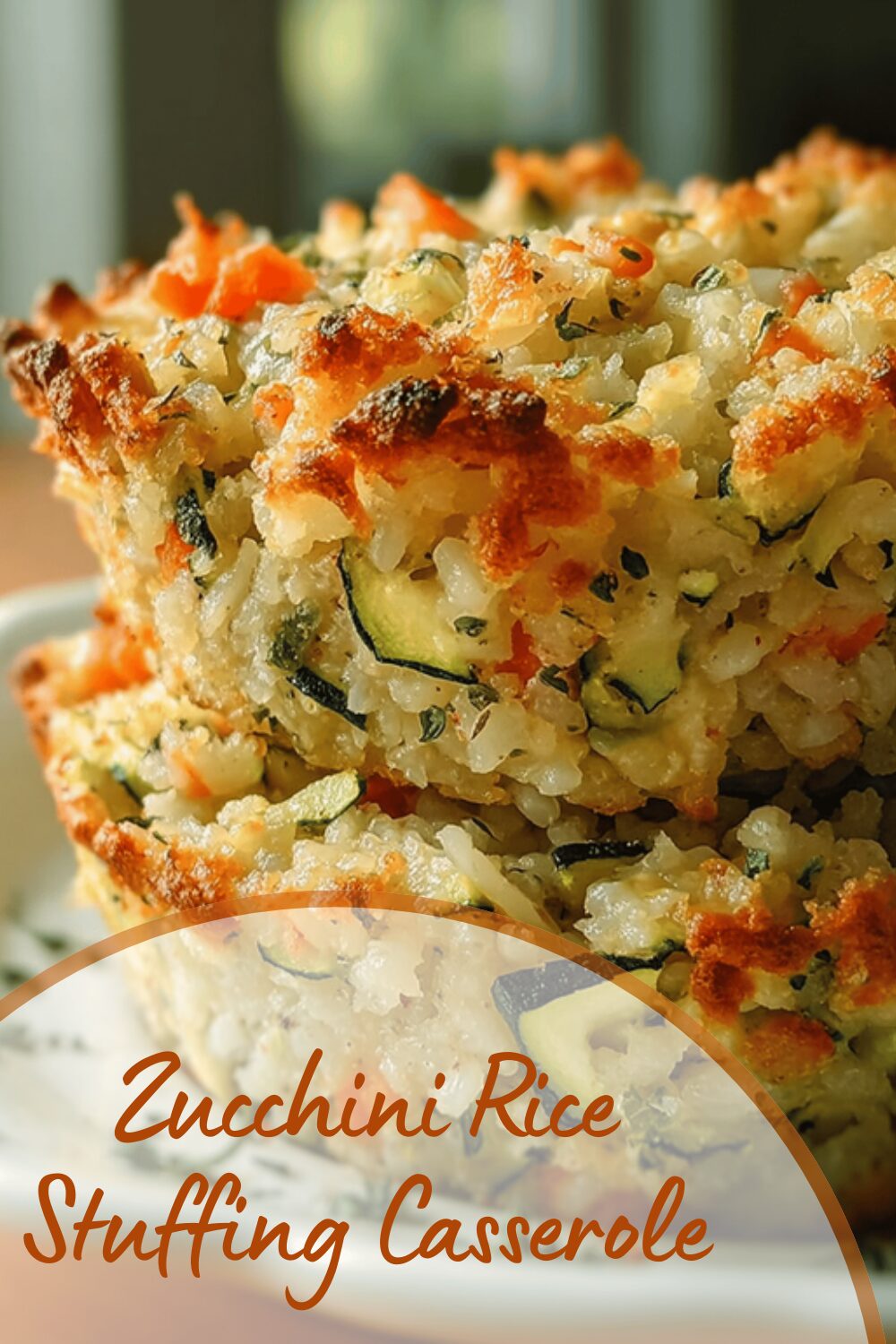 Zucchini Rice Stuffing Casserole