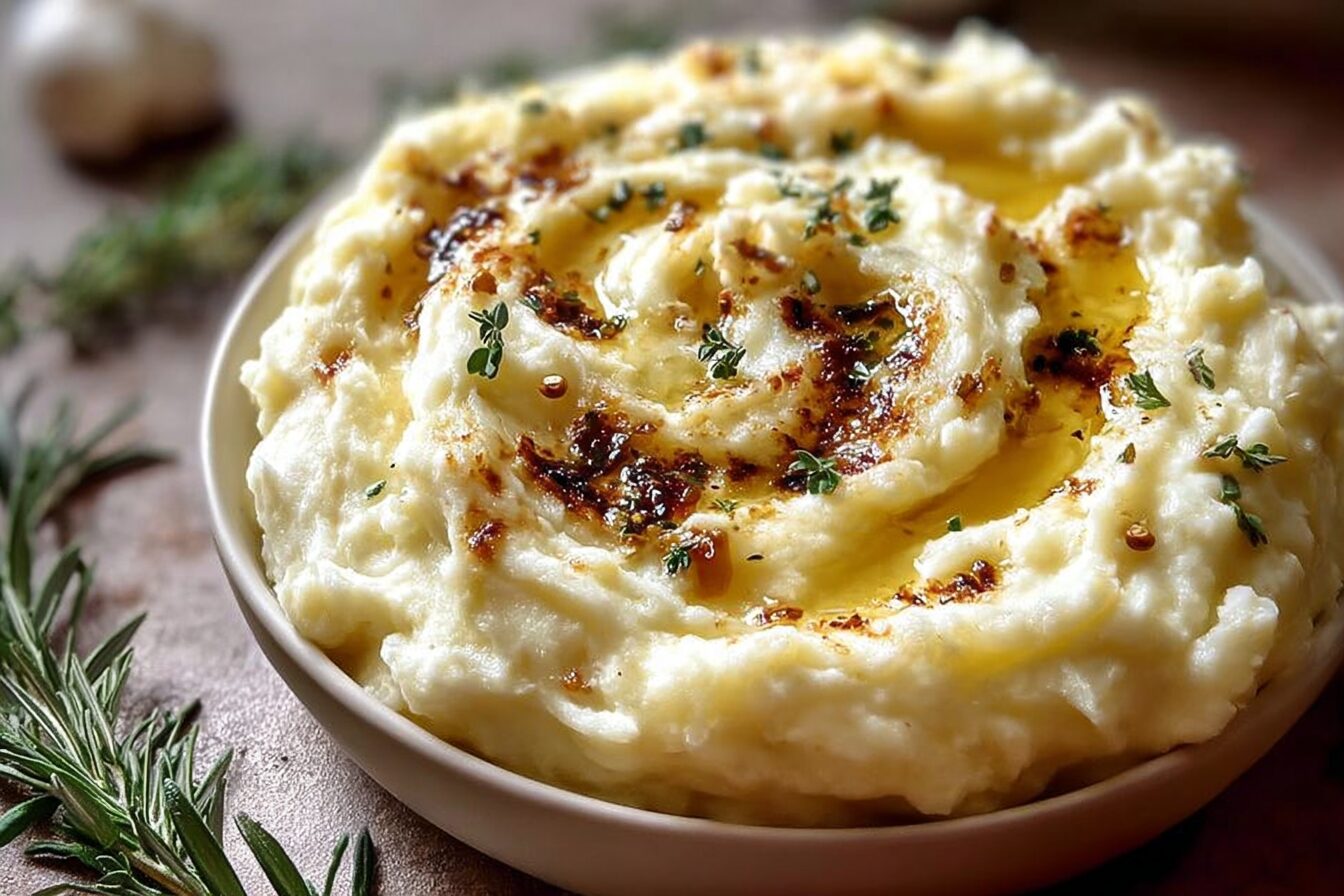 Brown Butter Garlic Mashed Potatoes