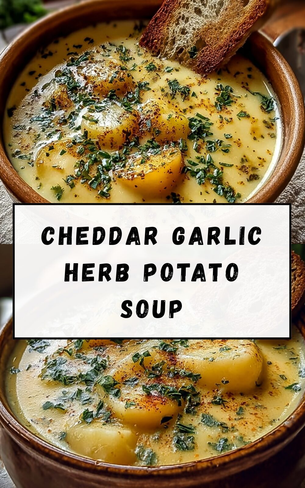 Cheddar Garlic Herb Potato Soup