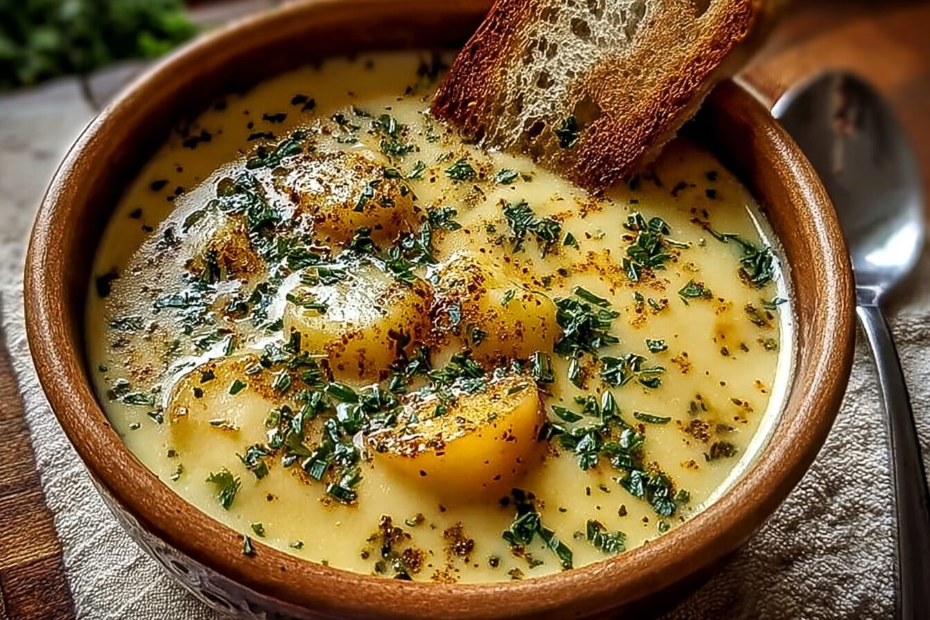 Cheddar Garlic Herb Potato Soup