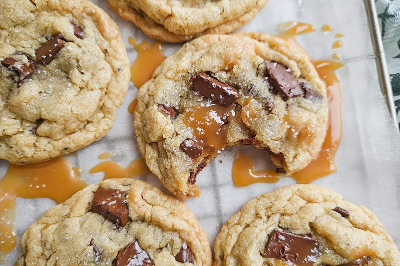 Chewy Caramel Chocolate Chip Cookies
