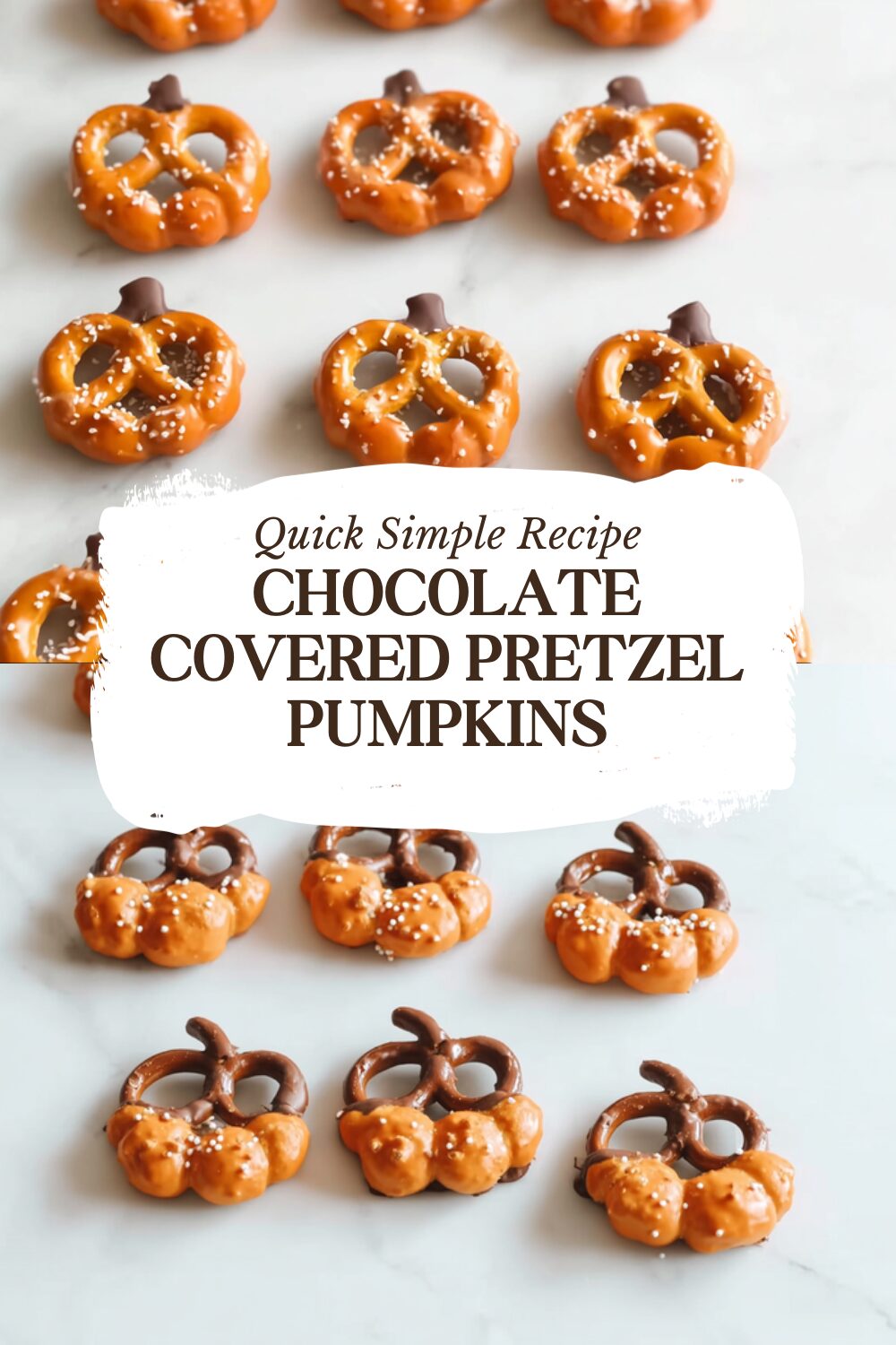 Chocolate Covered Pretzel Pumpkins