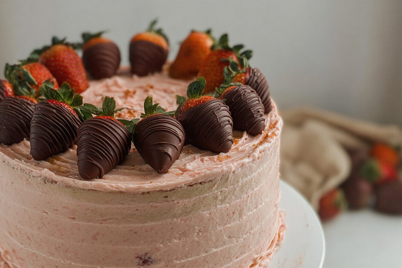 Chocolate Dipped Strawberry Cake