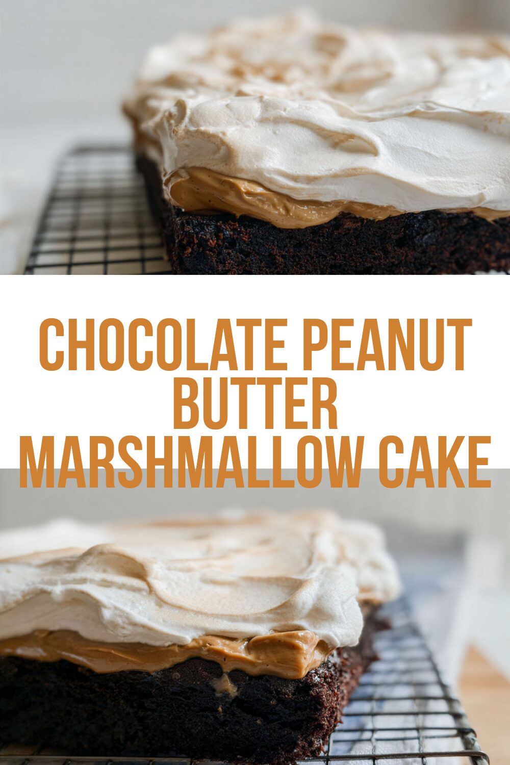 Chocolate Peanut Butter Marshmallow Cake