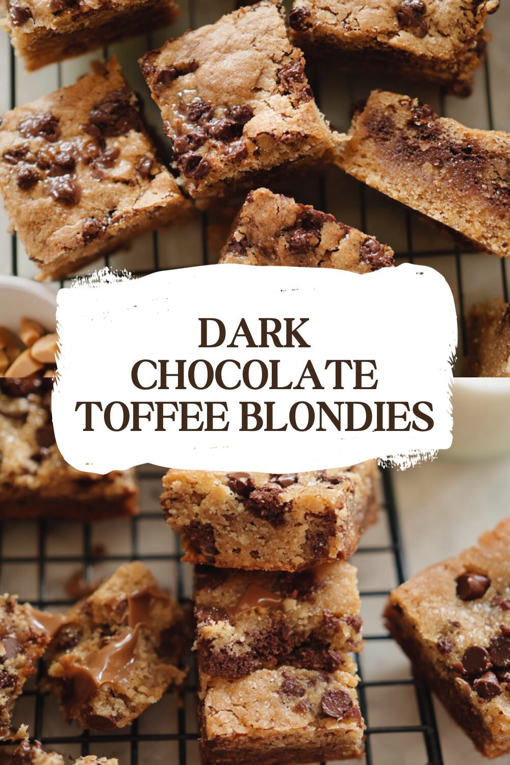 Dark Chocolate Toffee Blondies