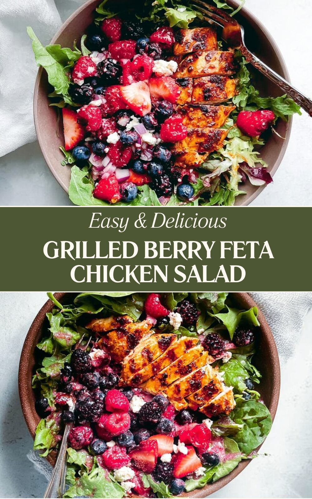 Grilled Berry Feta Chicken Salad