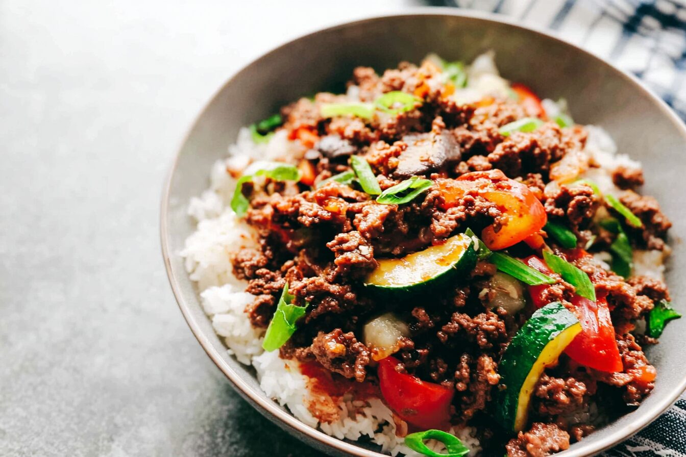 Korean Ground Beef Stir Fry