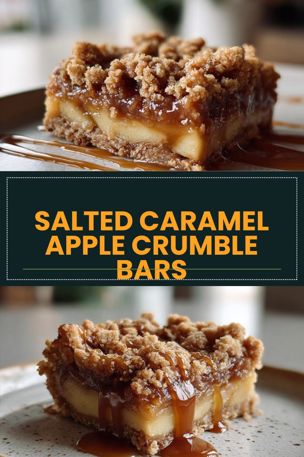 Salted Caramel Apple Crumble Bars