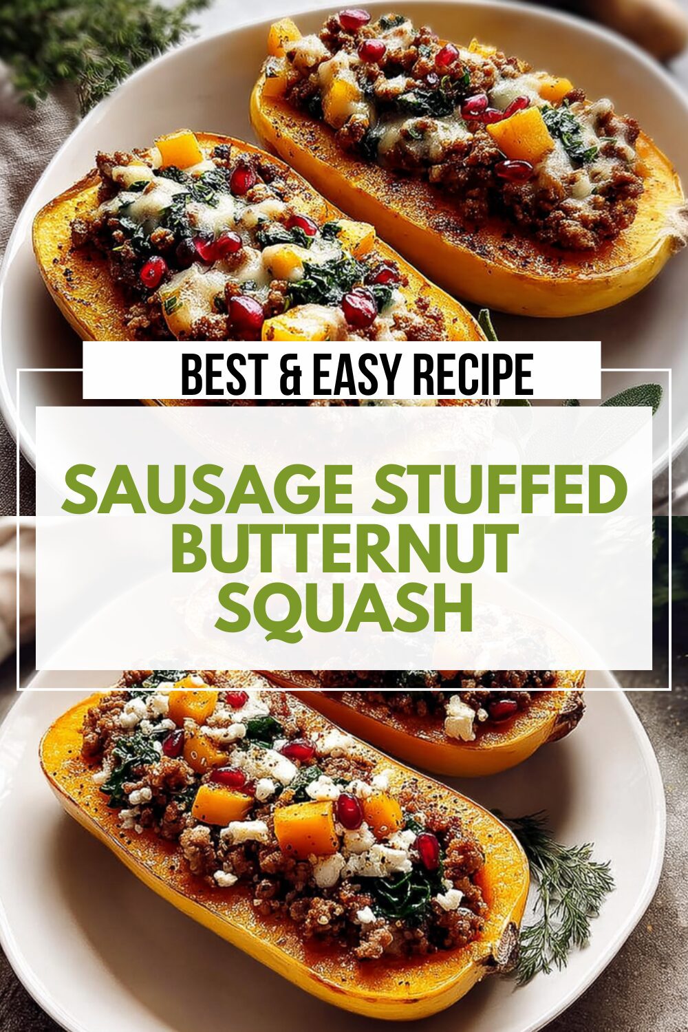Sausage Stuffed Butternut Squash