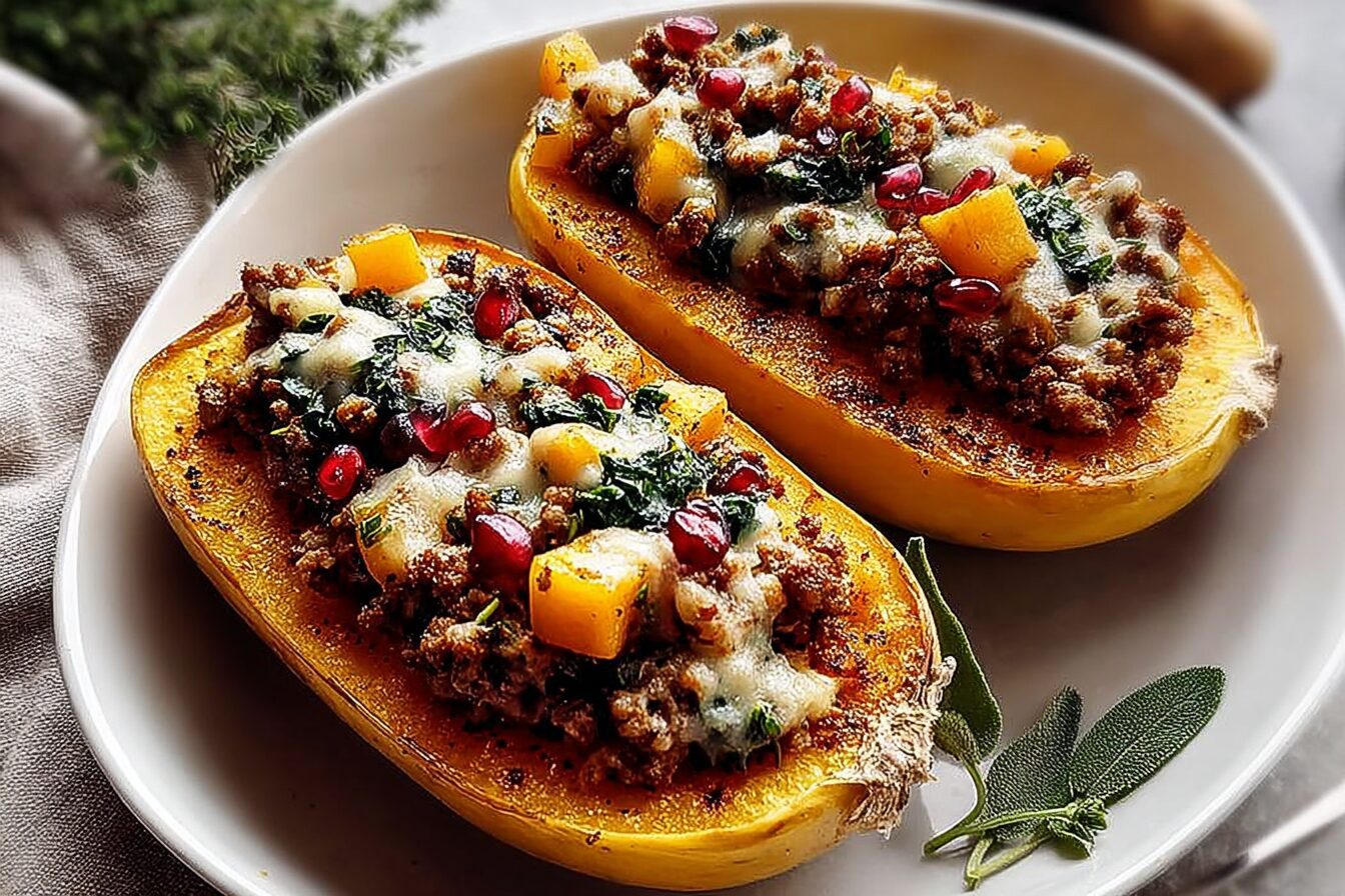 Sausage Stuffed Butternut Squash