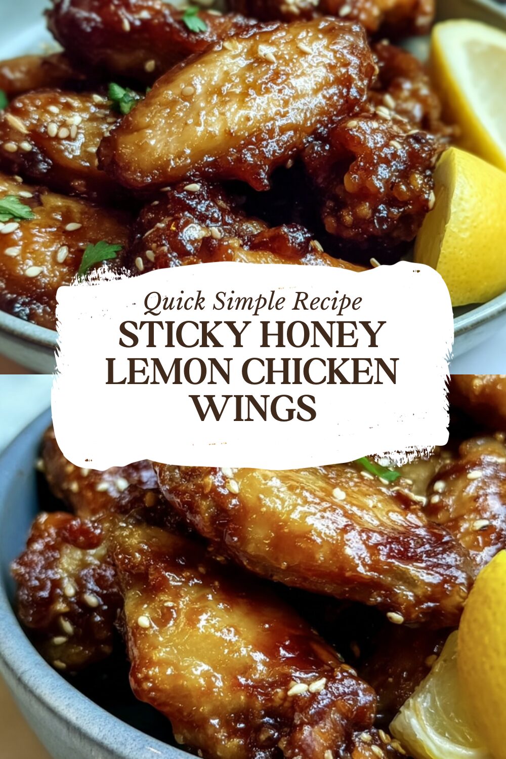 Sticky Honey Lemon Chicken Wings