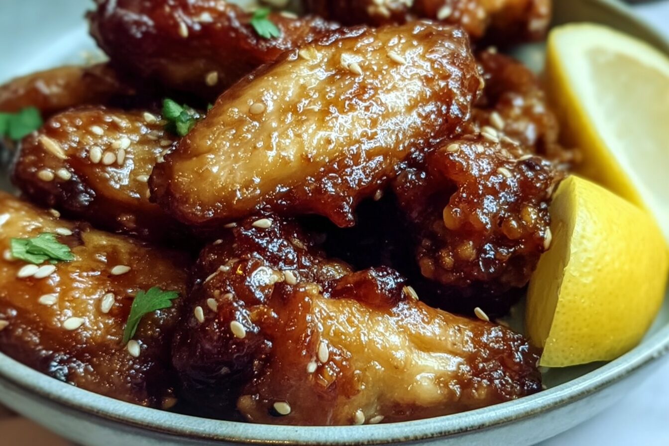 Sticky Honey Lemon Chicken Wings