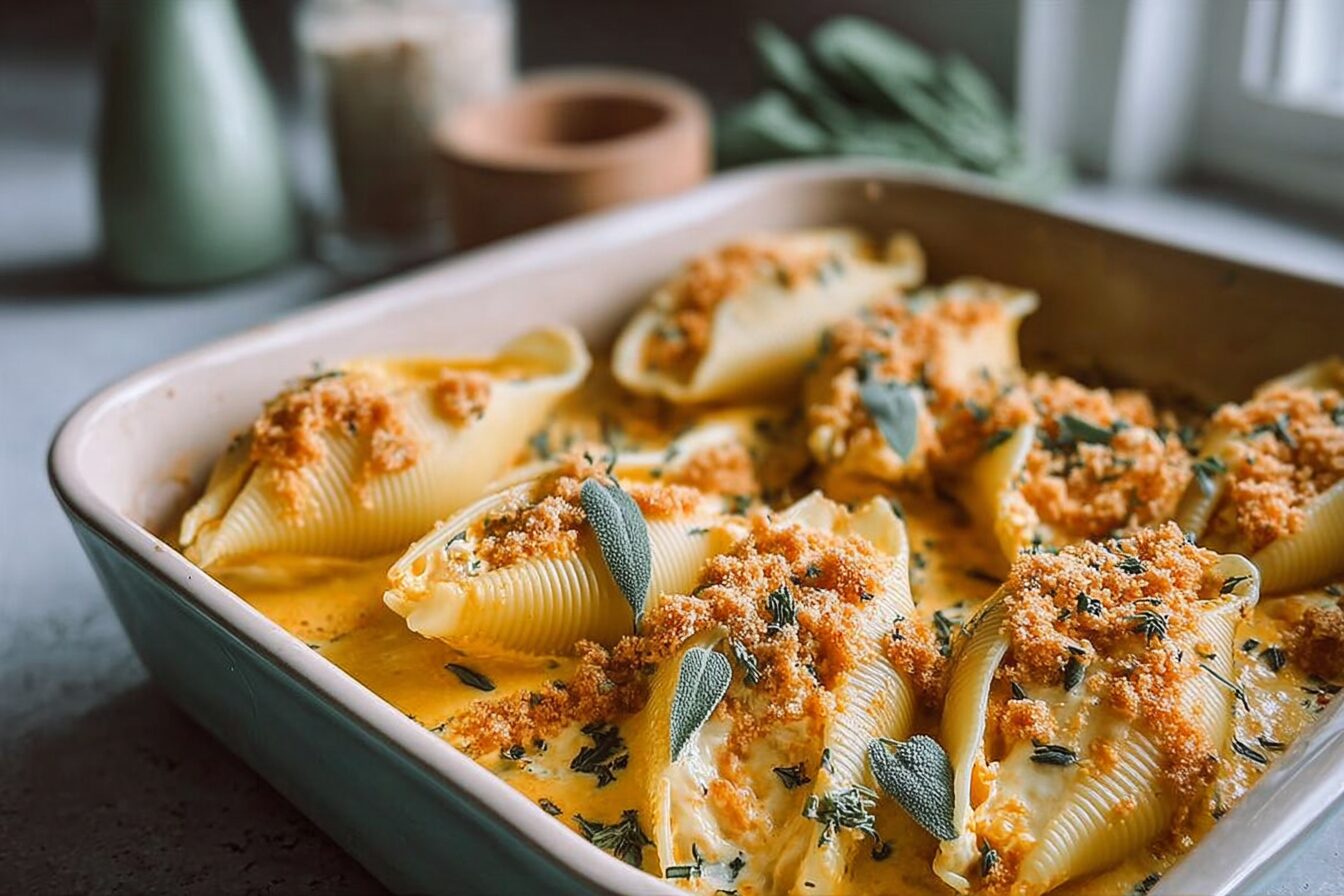 Vegan Pumpkin Stuffed Shells
