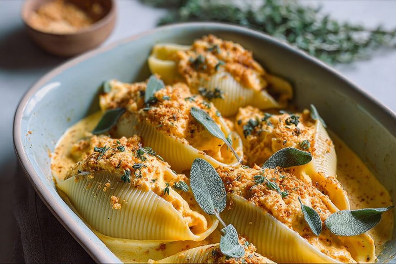 Vegan Pumpkin Stuffed Shells