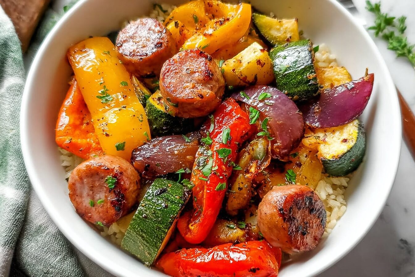 Air Fryer Chicken Sausage And Veggies
