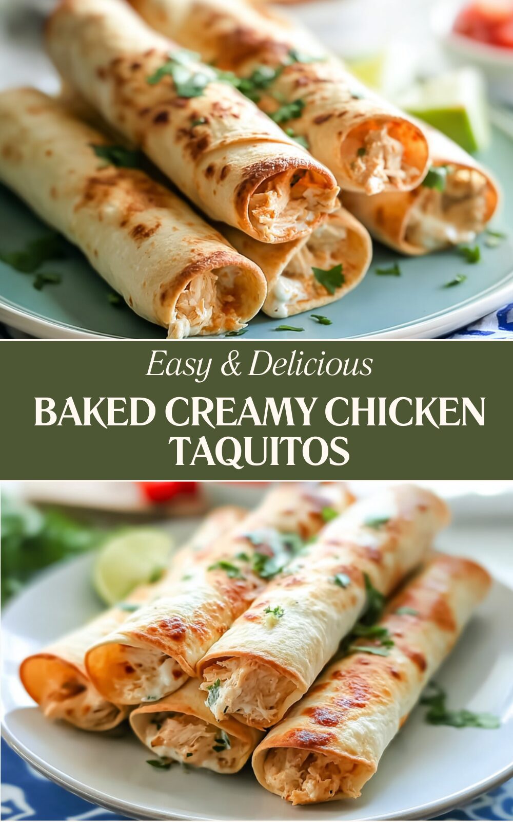 Baked Creamy Chicken Taquitos