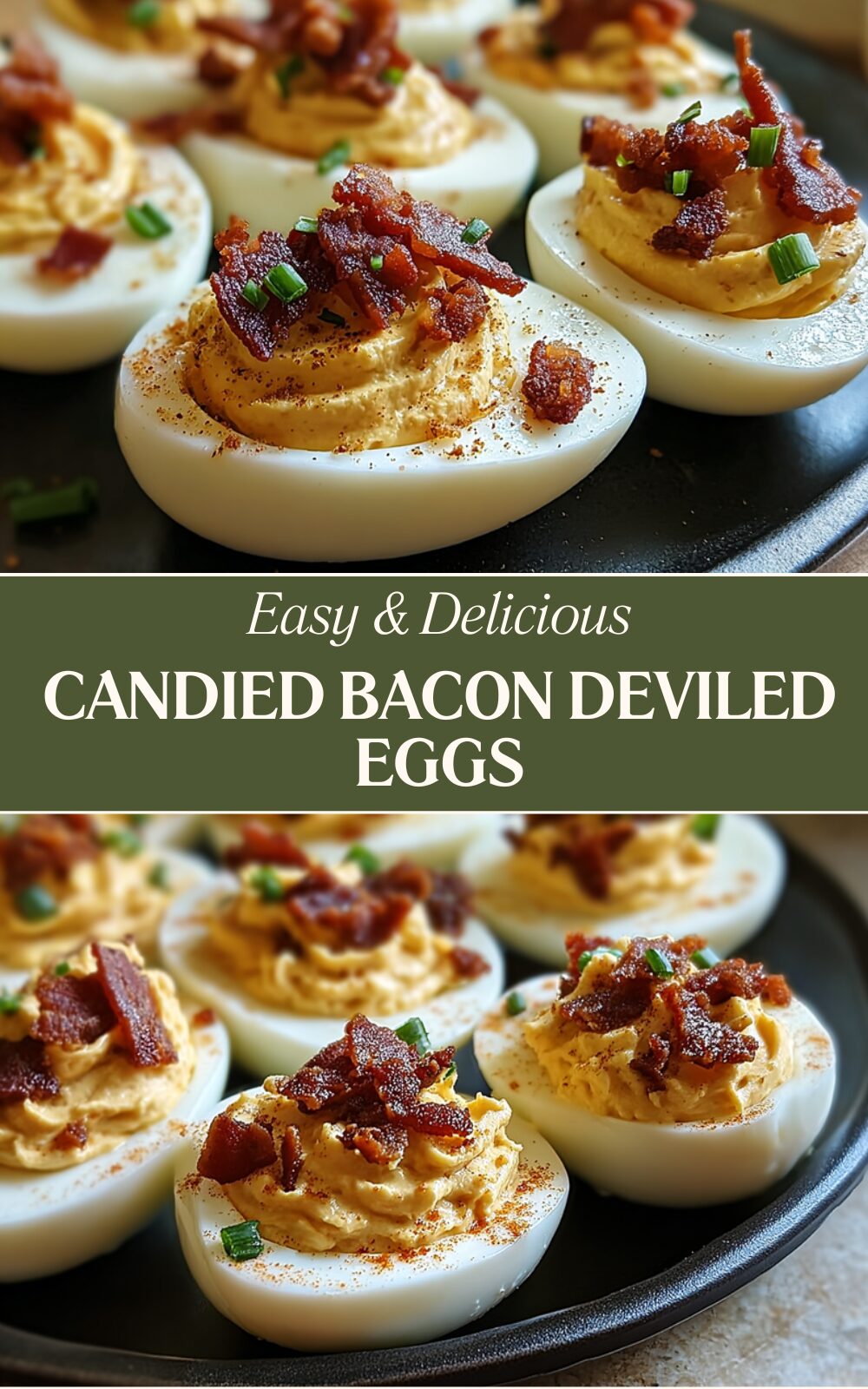 Candied Bacon Deviled Eggs