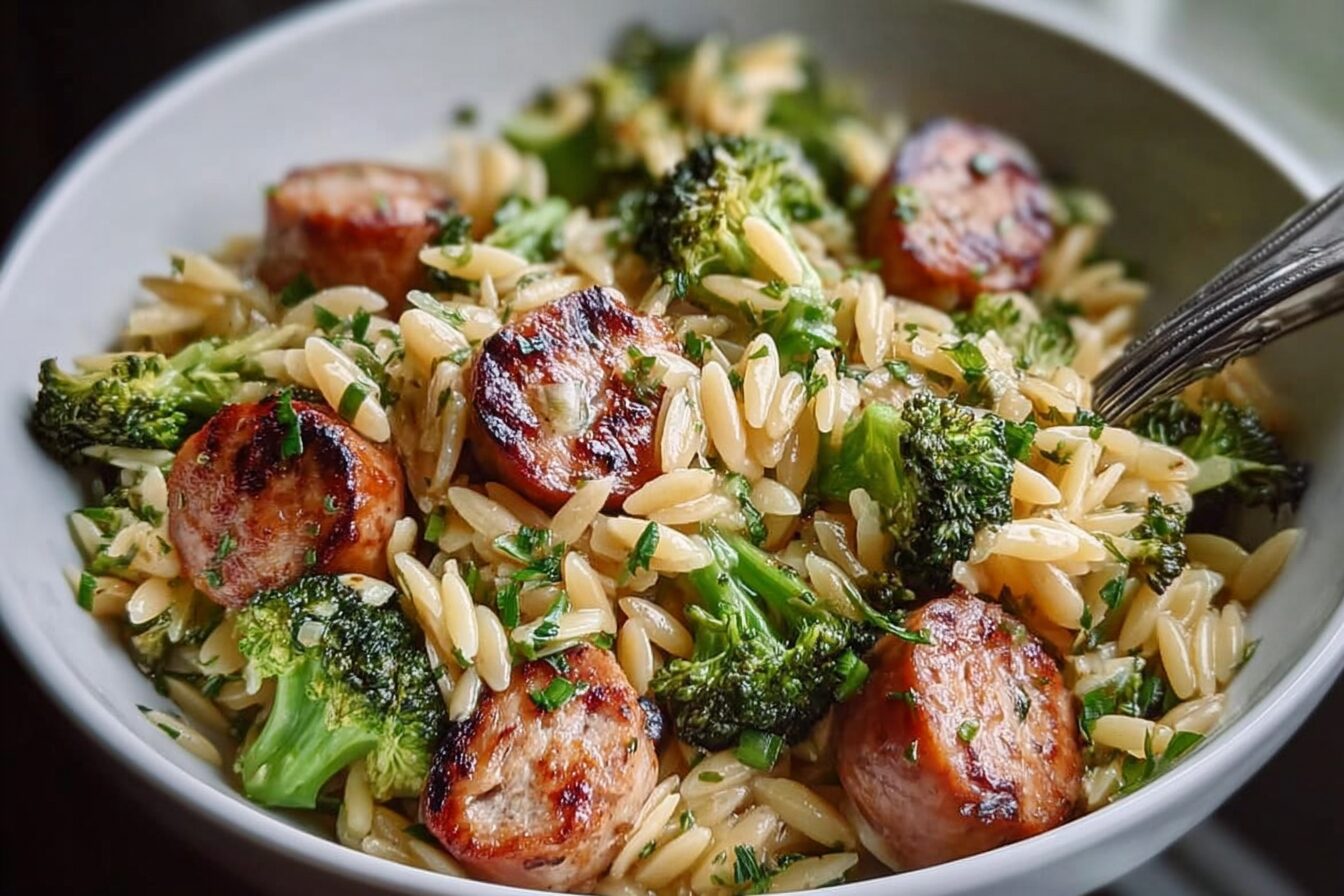 Chicken Sausage Broccoli Orzo Recipe