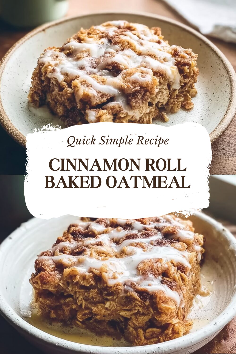 Cinnamon Roll Baked Oatmeal