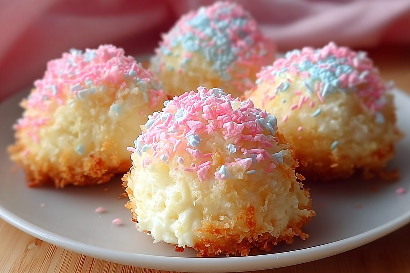 Crispy Cotton Candy Cheesecake Bombs