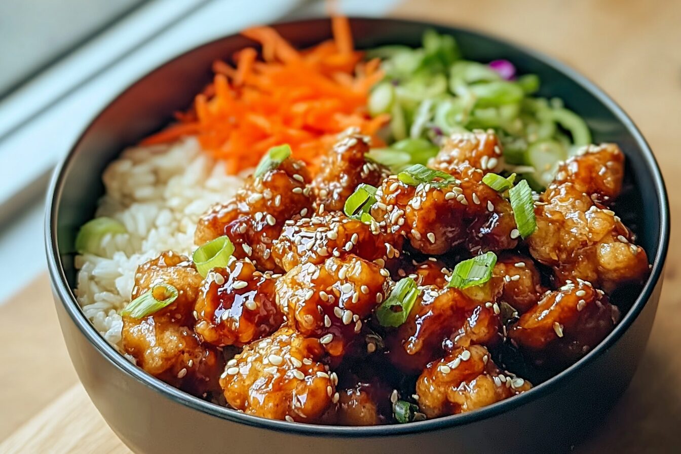 Crispy Honey Garlic Chicken Bowl
