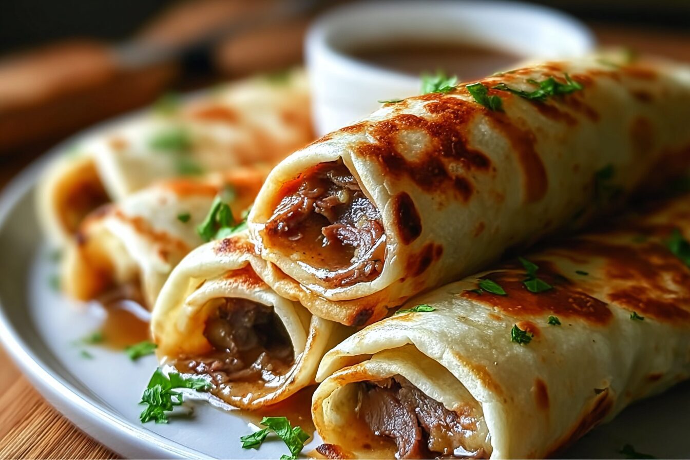 French Dip Tortilla Roll Ups