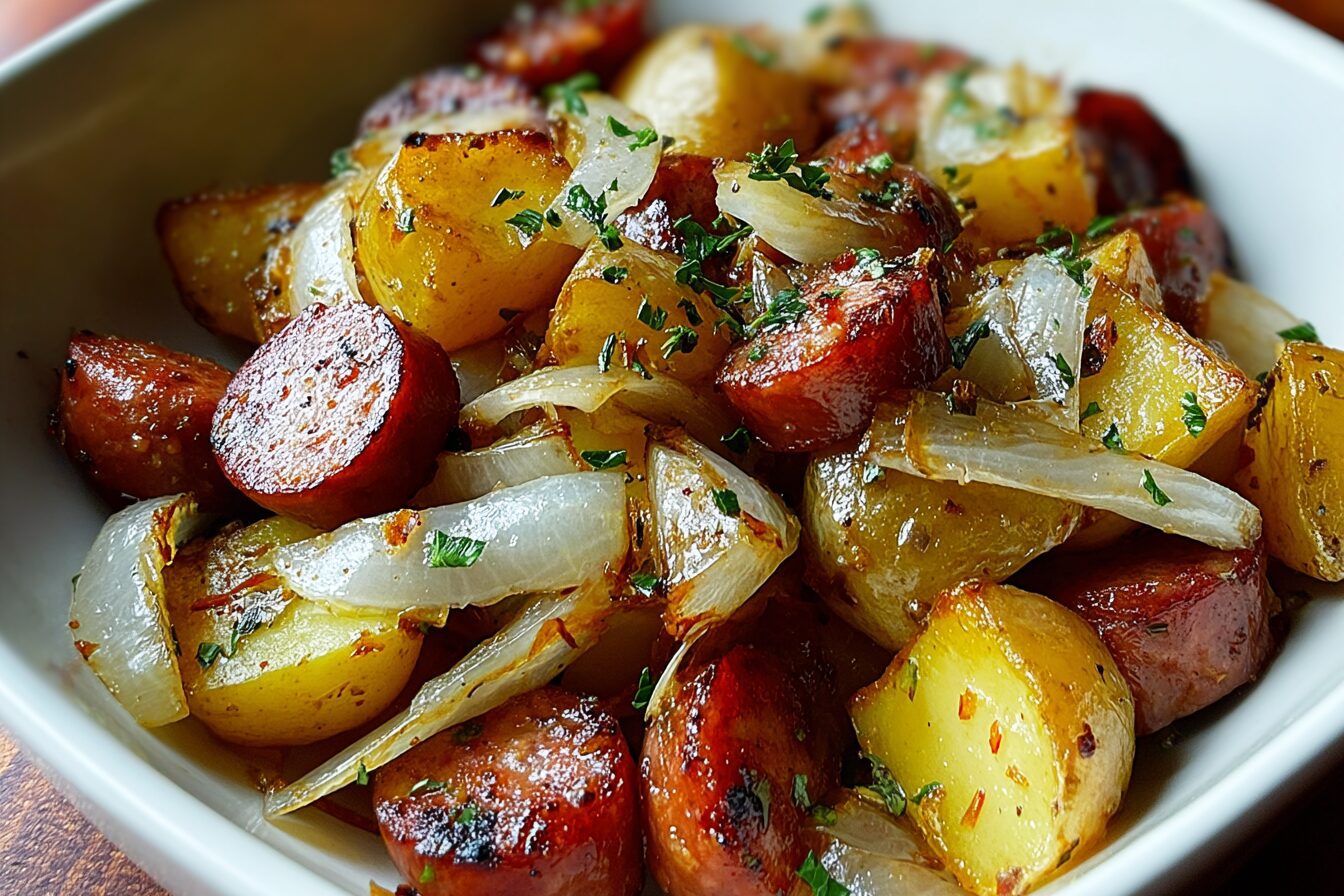 Fried Potatoes Onions Sausage