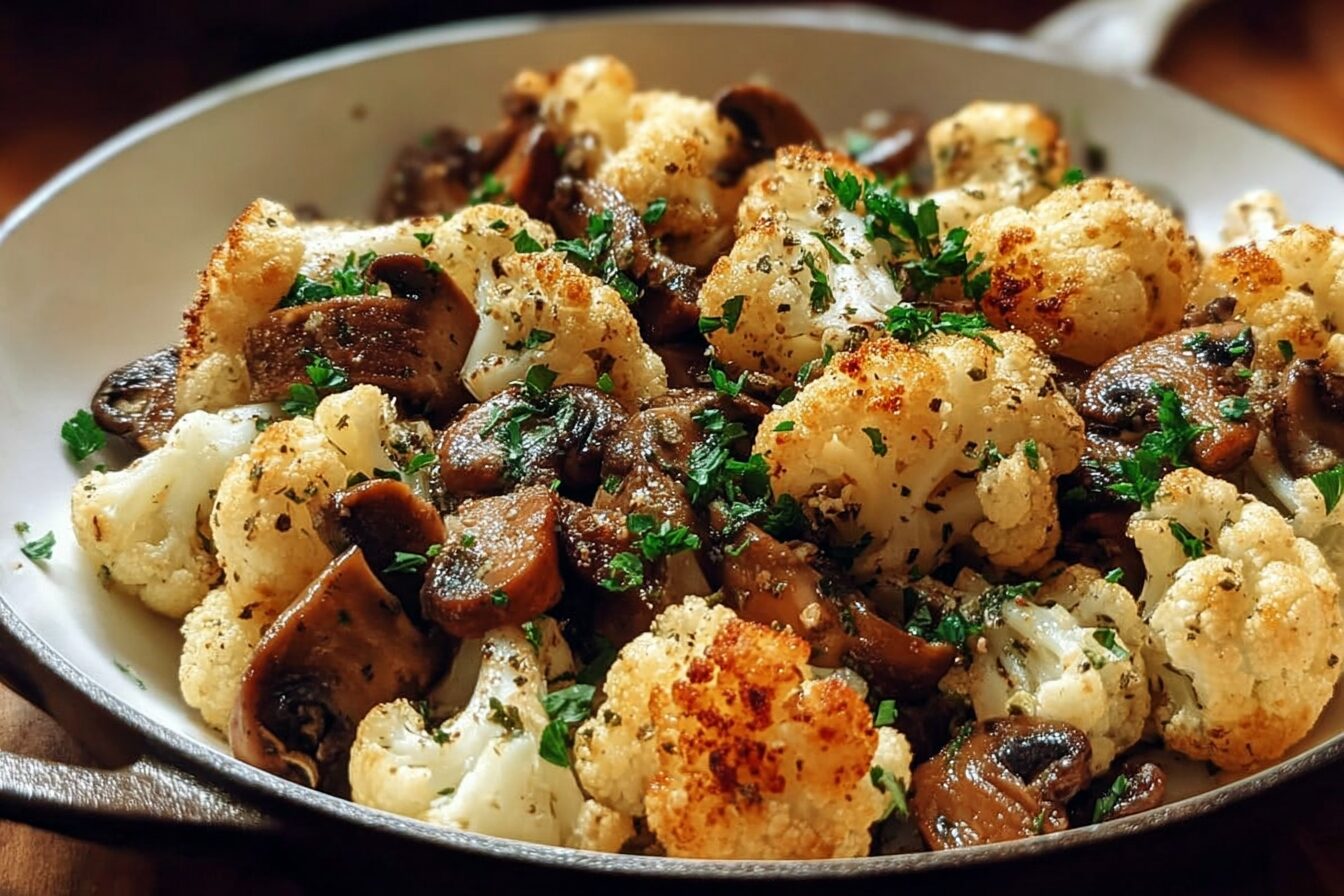 Garlic Cauliflower Mushroom Skillet