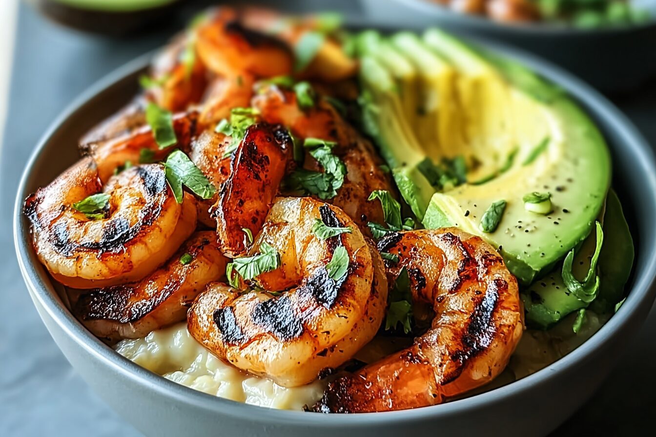 Grilled Shrimp Avocado Bowl