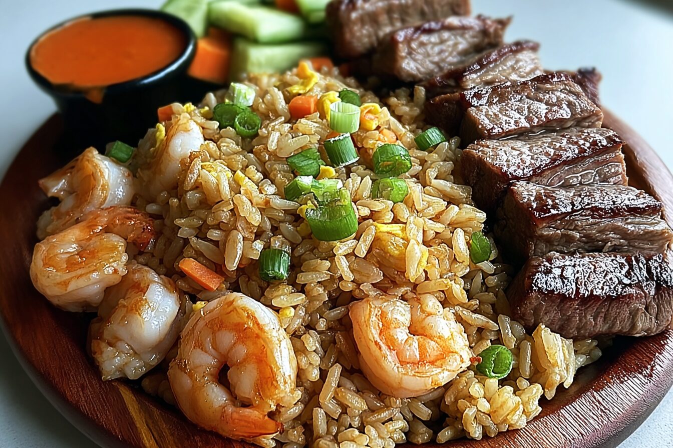 Hibachi Steak Shrimp Fried Rice Platter