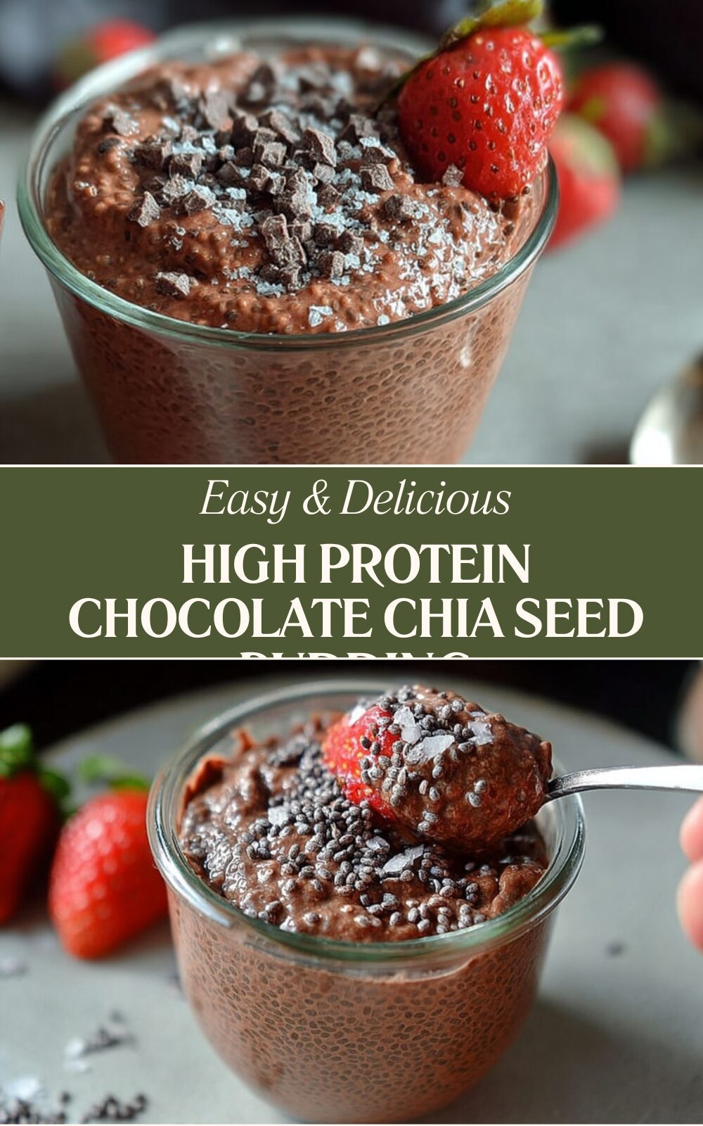 High Protein Chocolate Chia Seed Pudding