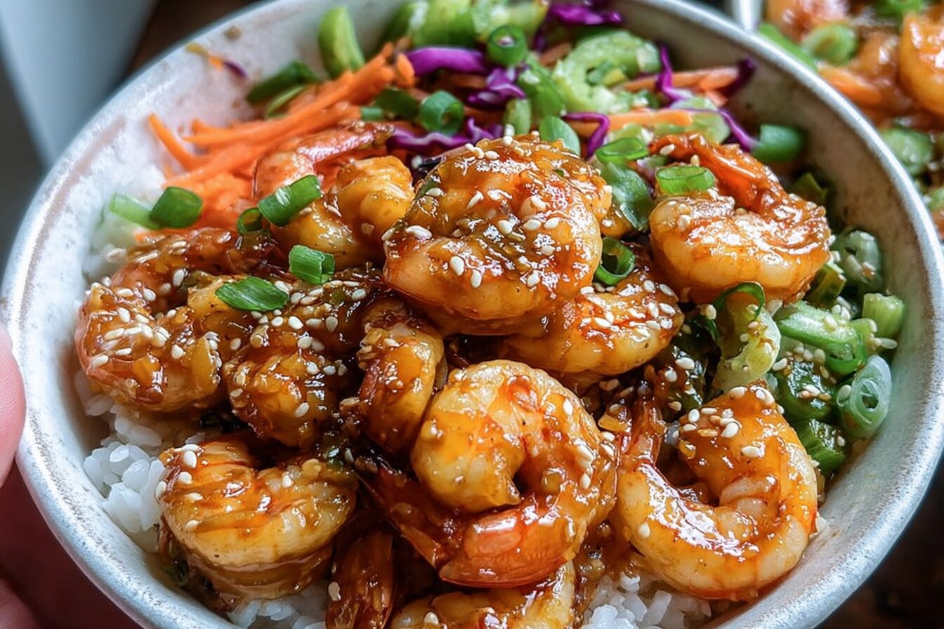 Honey Garlic Shrimp Bowls