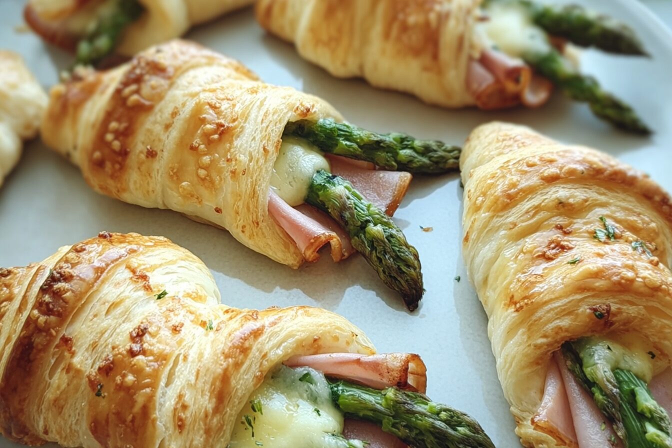 Puff Pastry Asparagus Ham Wraps Cheese