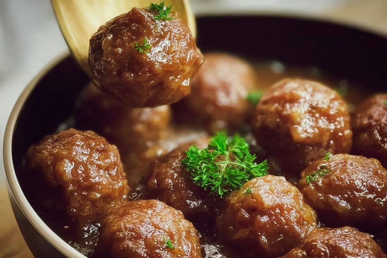 Slow Cooker French Onion Meatballs