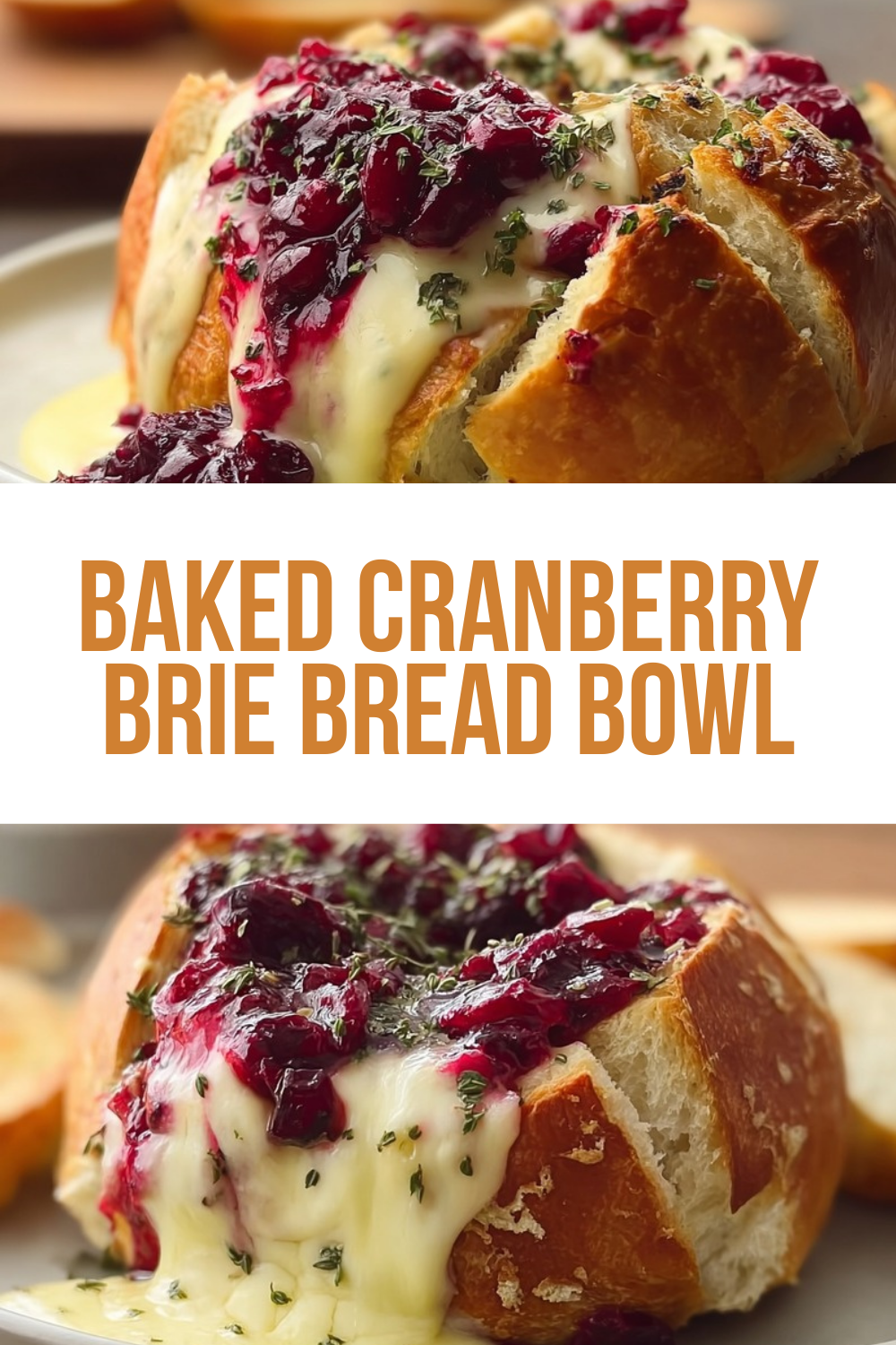 Baked Cranberry Brie Bread Bowl