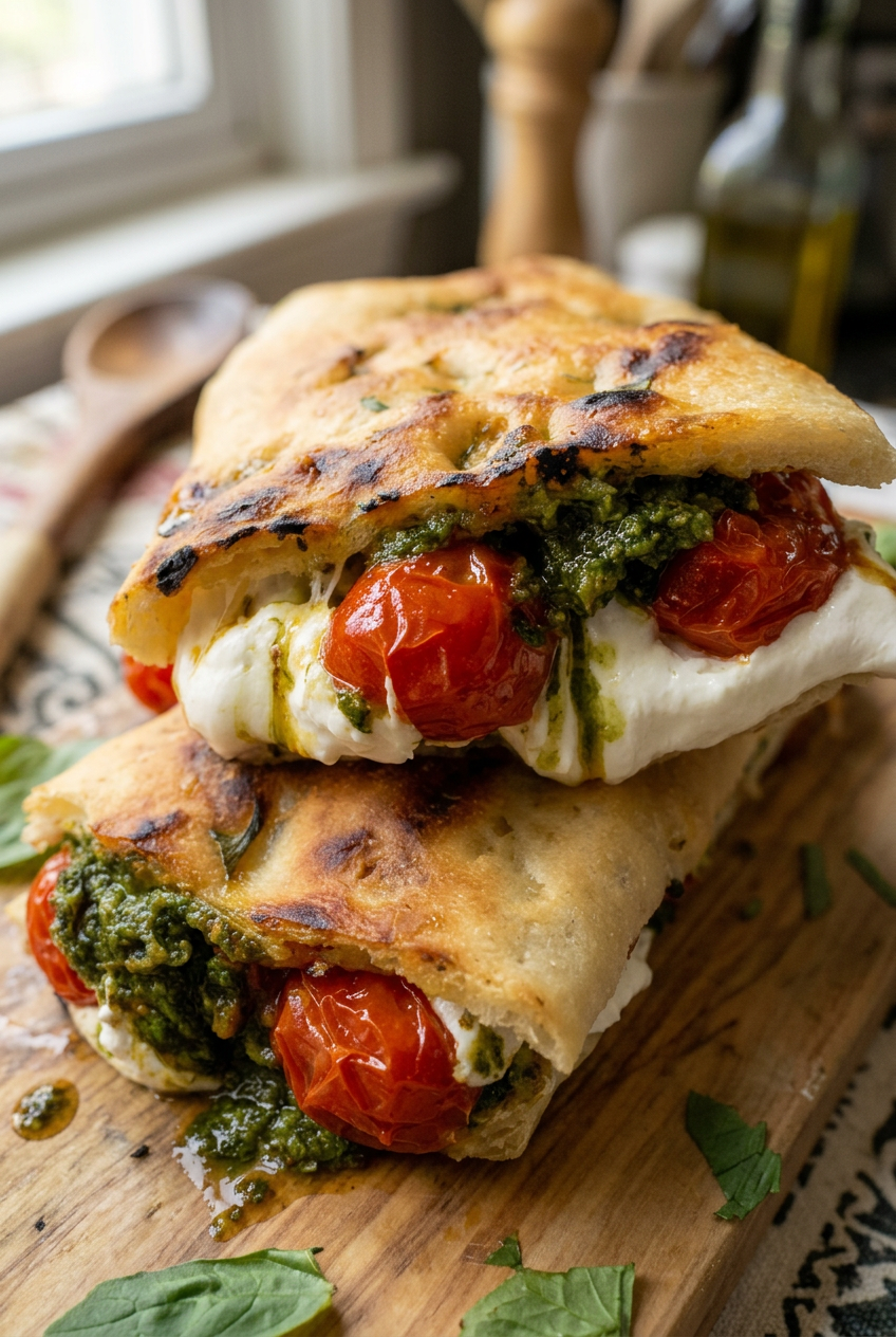 Burrata Caprese Pizza Sandwich