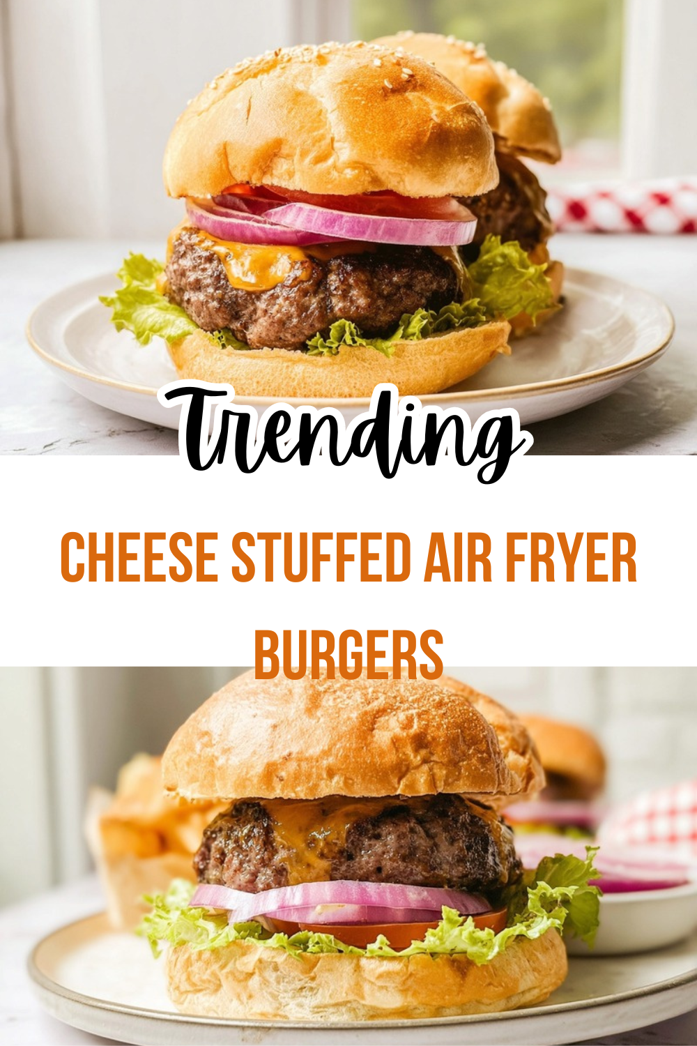 Cheese Stuffed Air Fryer Burgers