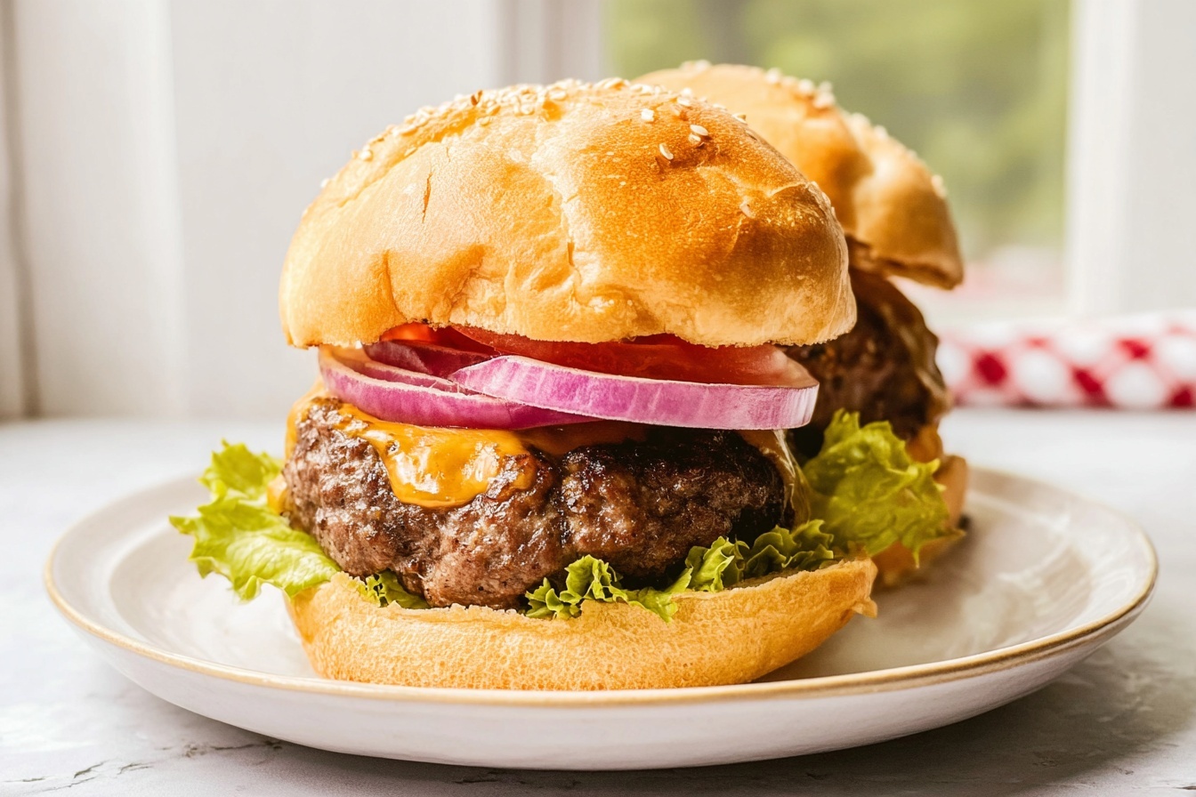 Cheese Stuffed Air Fryer Burgers