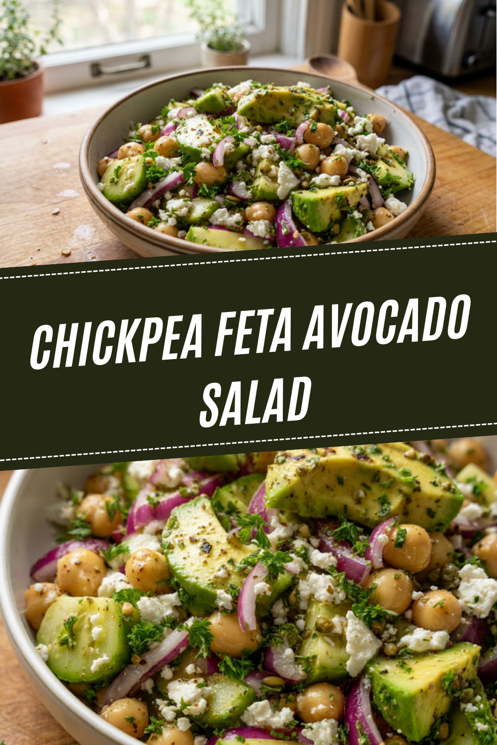 Chickpea Feta Avocado Salad
