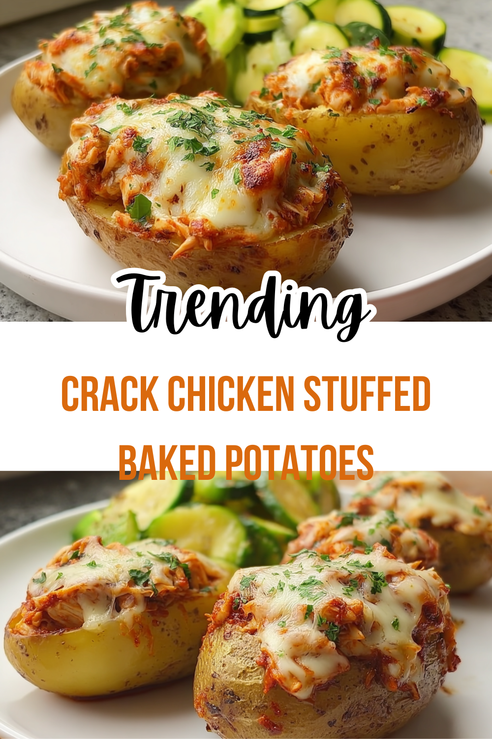 Crack Chicken Stuffed Baked Potatoes
