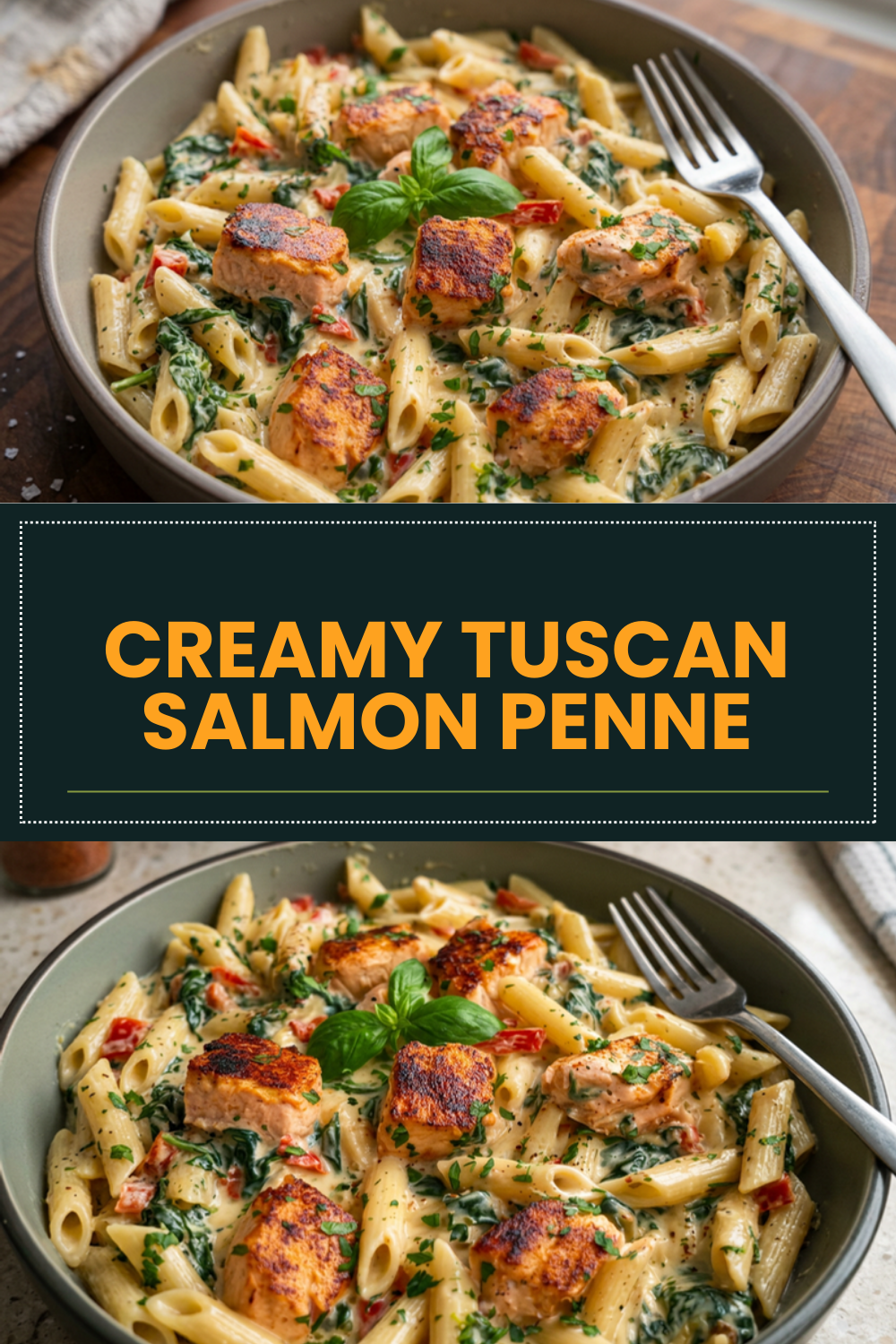 Creamy Tuscan Salmon Penne