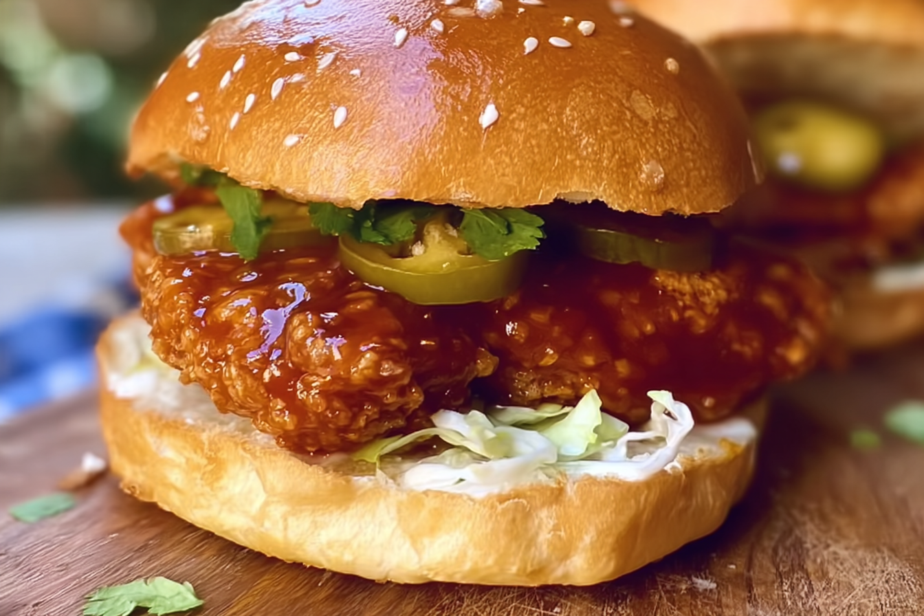 Crispy Hot Honey Chicken Burgers