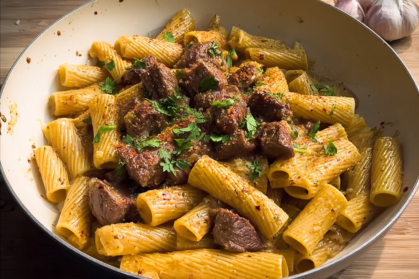 Garlic Butter Steak Rigatoni
