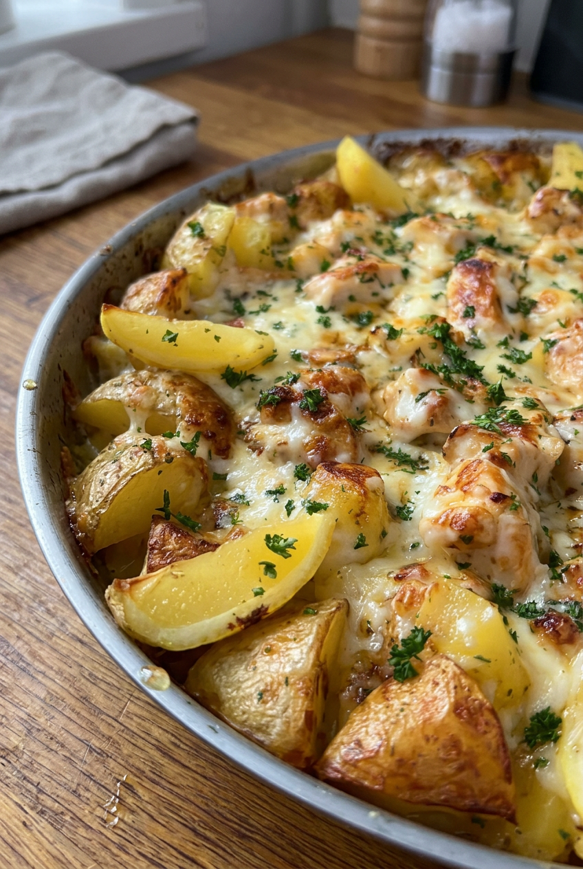 Garlic Infused Chicken And Potatoes