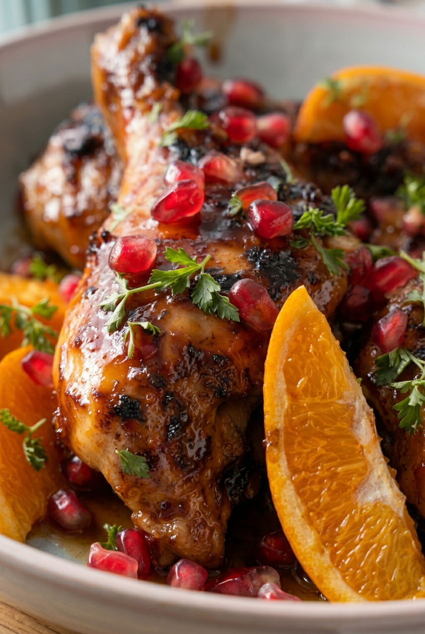Pomegranate Orange Glazed Chicken